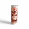 Personalised Monkey Floral 20oz Insulated Tumbler