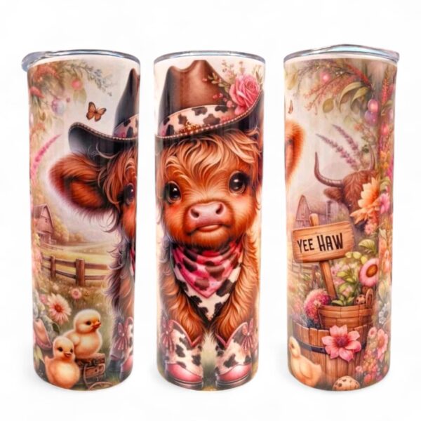 Yeehaw Highland Cow 20oz Tumbler