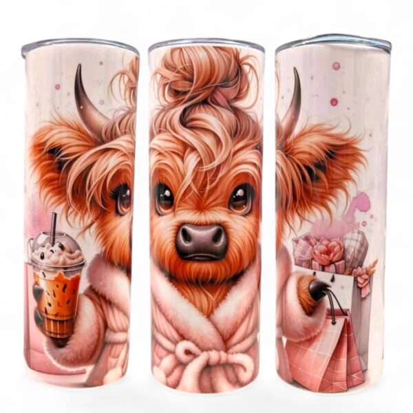 Coffee & Dressing Gown Highland Cow 20oz Tumbler