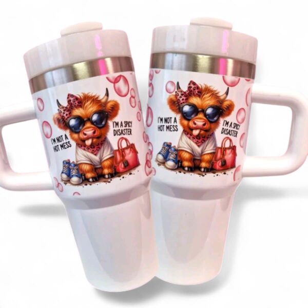 Spicy Disaster Highland Cow  14oz Insulated Tumbler